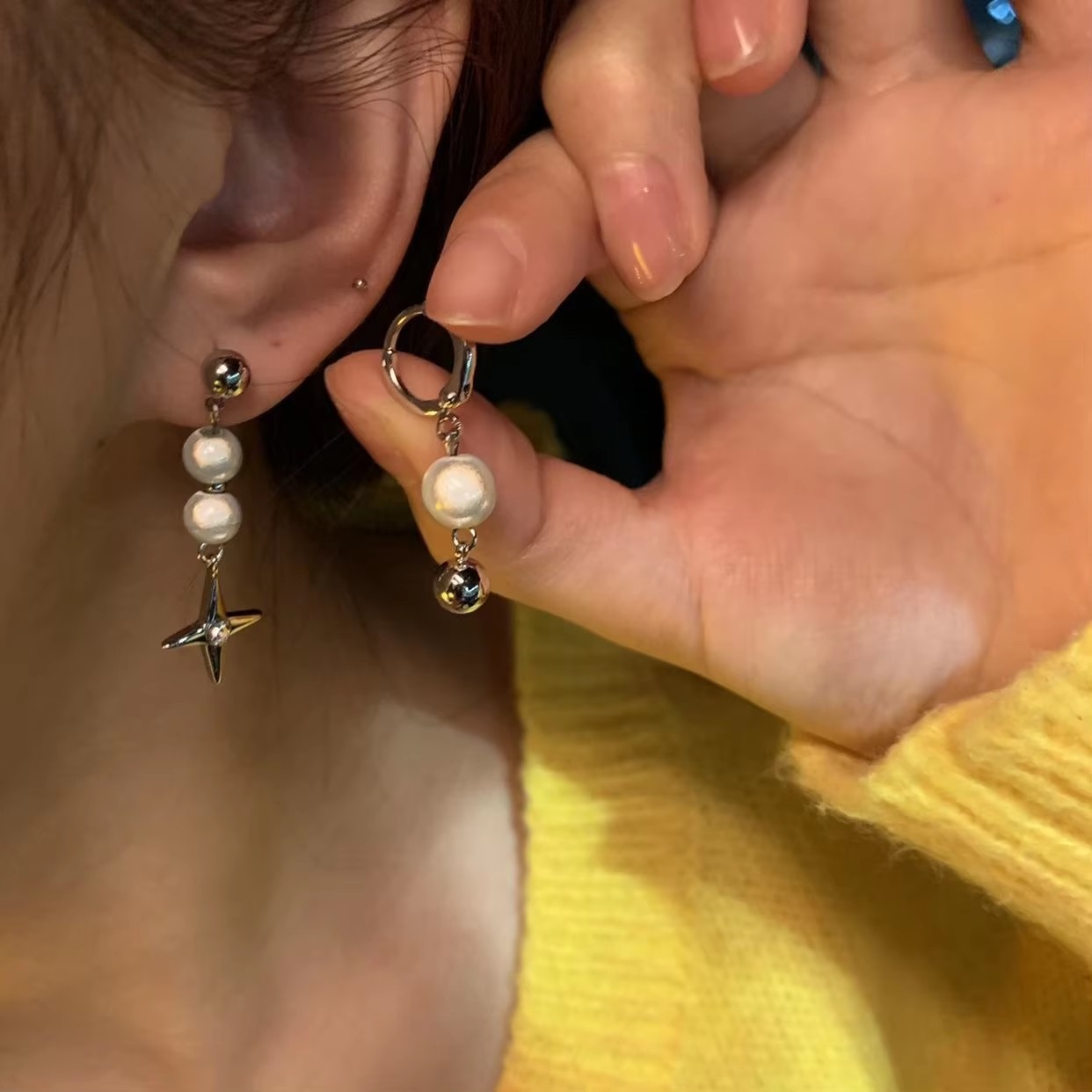 Brincos de pingente estrela cr - Men Accessories Aesthetic avaliação e preço