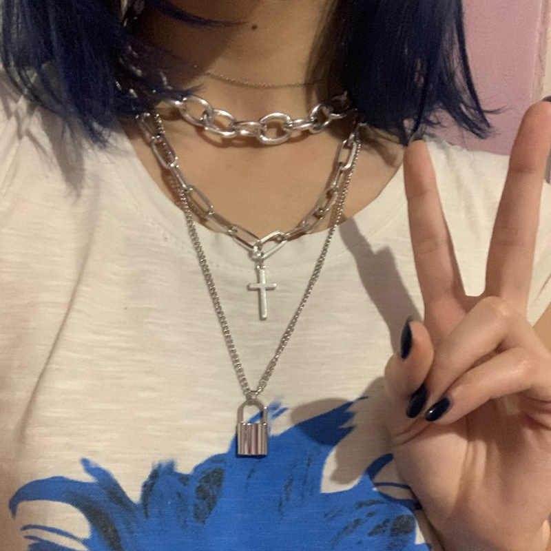 FNQUFUJ em camadas grunge esté - Men Accessories Aesthetic avaliação e preço