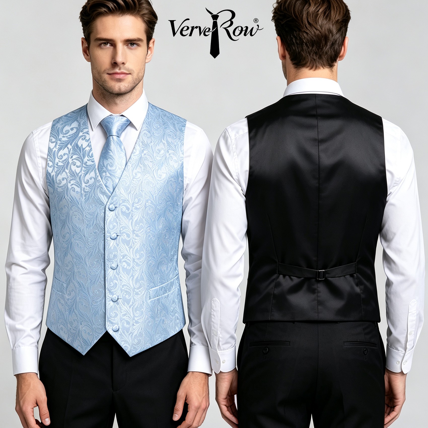 Colete Jacquard Azul Claro com - Men'S Accessories Office avaliação e preço
