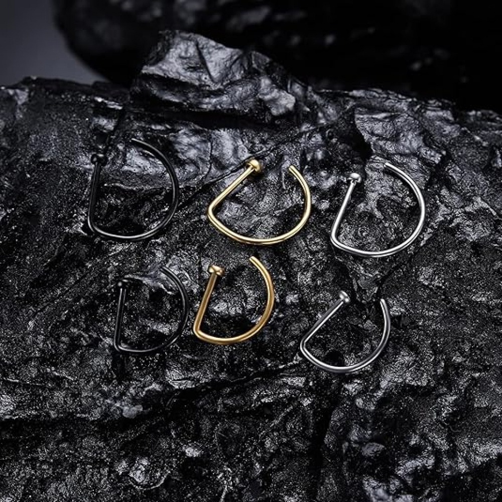 Pacote com 4 Anéis de Nariz Fa - Men Accessories Ring avaliação e preço