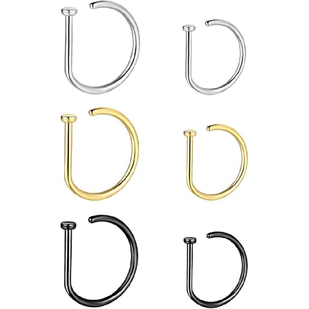 Pacote com 4 Anéis de Nariz Fa - Men Accessories Ring avaliação e preço