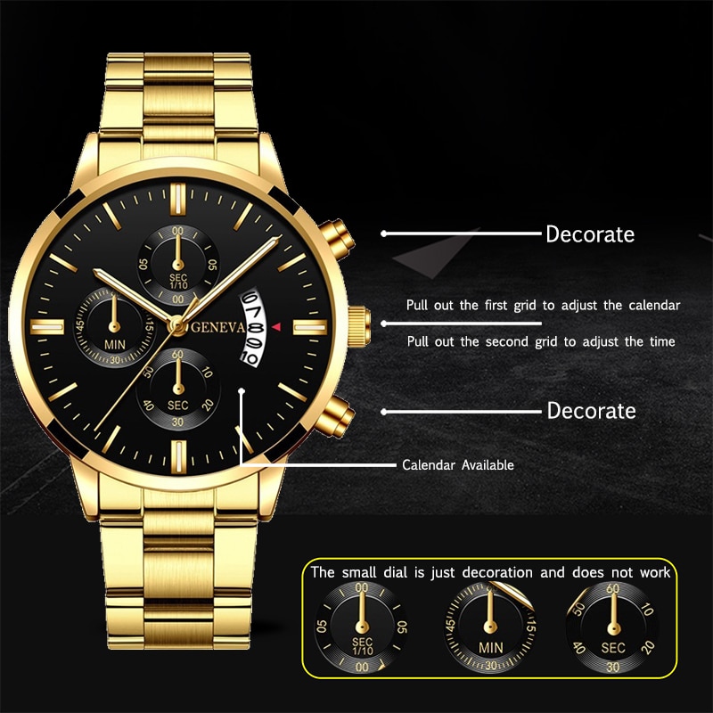 Relógio de pulso de ouro para  - Men Accessories For Wrist avaliação e preço